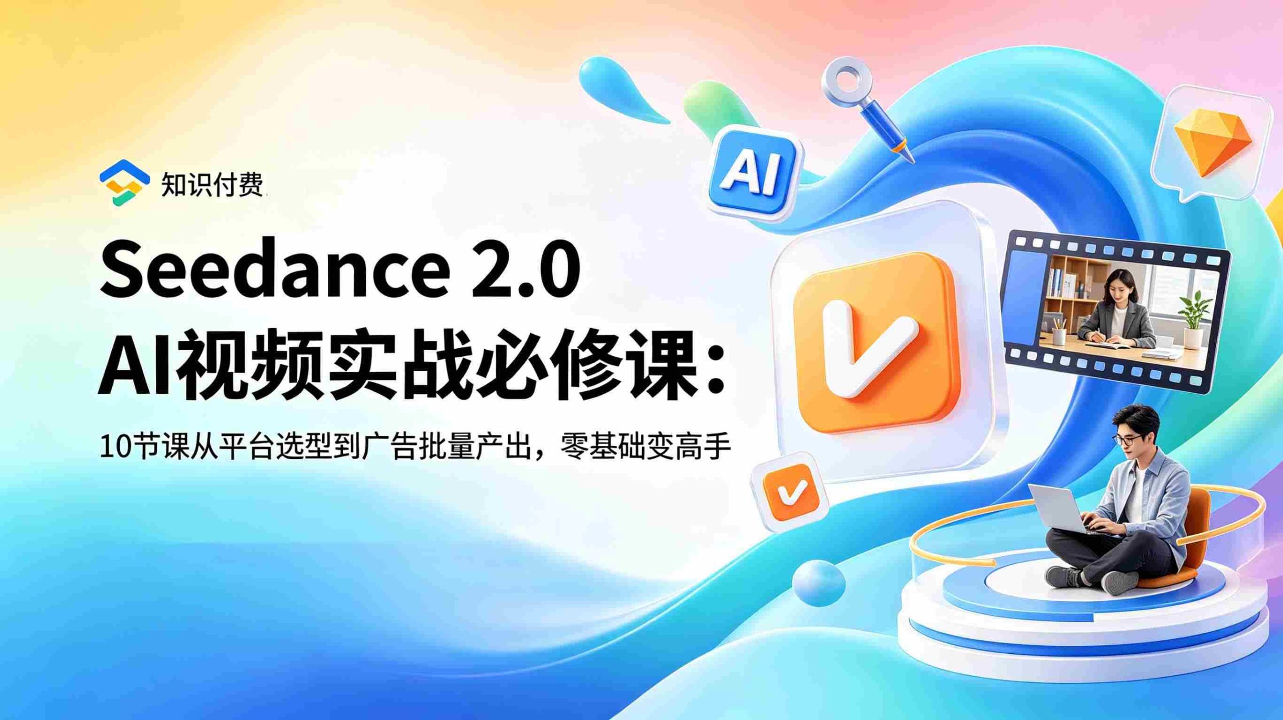 (18998期)Seedance 2.0 AI视频实战必修课:10节课从平台选型到广告批量产出,零基础变高手-湘创网