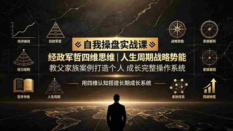 (19398期)自我操盘实战课:经政军哲四维思维|人生周期战略势能|教父家族案例打造个人成长完整操作系统-湘创网