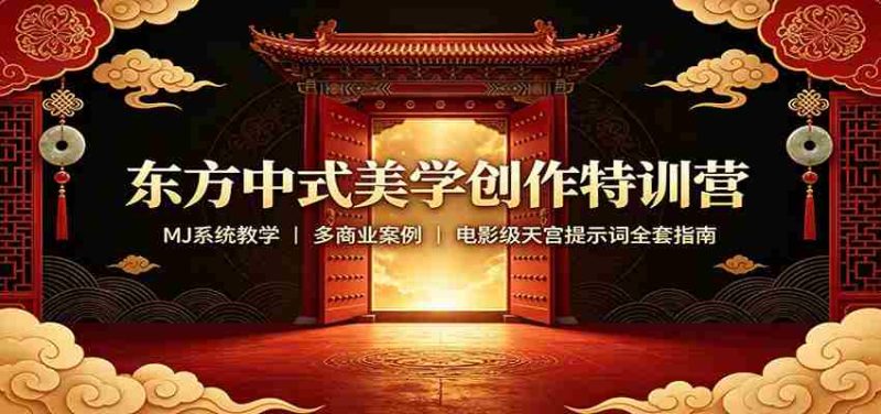 东方中式美学创作特训营:MJ系统教学,多商业案例,电影级天宫提示词全套指南-湘创网