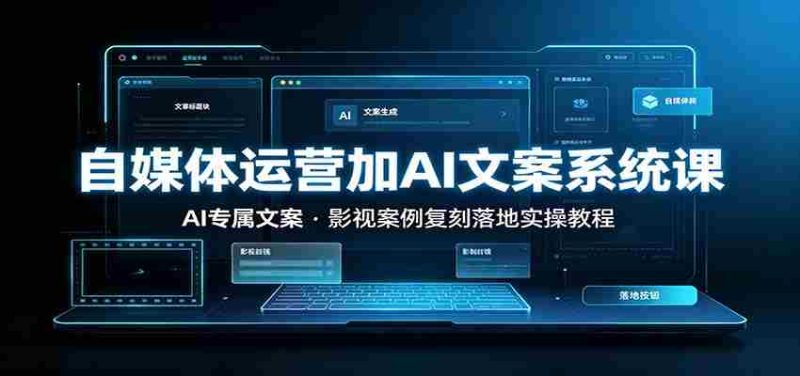 自媒体运营加AI文案系统课::AI专属文案,影视案例复刻落地实操教程-湘创网