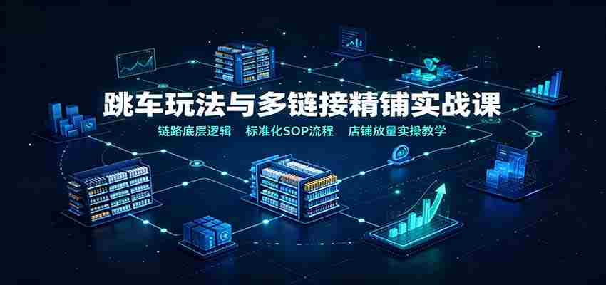 跳车玩法与多链接精铺实战课：链路底层逻辑，标准化SOP流程，店铺放量实操教学-湘创网