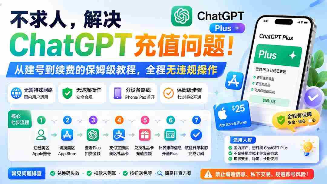 （19898期）不求人，解决ChatGPT充值问题！从建号到续费的保姆级教程，全程无违规操作-湘创网