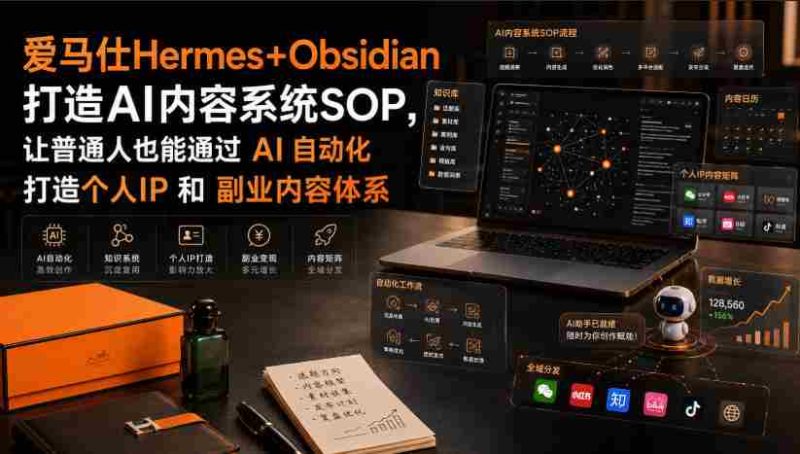 爱马仕Hermes+Obsidian打造AI内容系统SOP,让普通人也能通过 AI 自动化打造个人IP 和 副业内容体系-湘创网