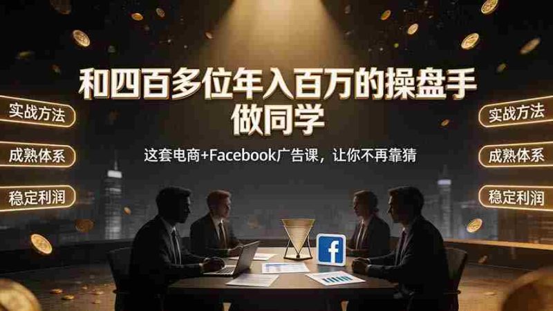 (19592期)和四百多位年入百万的操盘手做同学——这套电商+Facebook广告课,让你不再靠猜【原创双语字幕】-湘创网