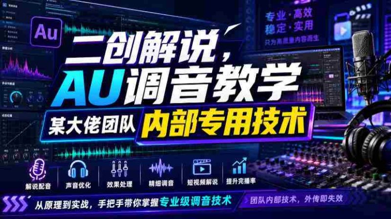 二创解说AU调音教学，某大佬团队内部专用技术-湘创网