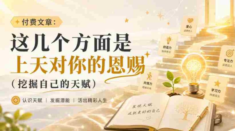 付费文章:这几个方面是上天对你的恩赐(挖掘自己的天赋)-湘创网