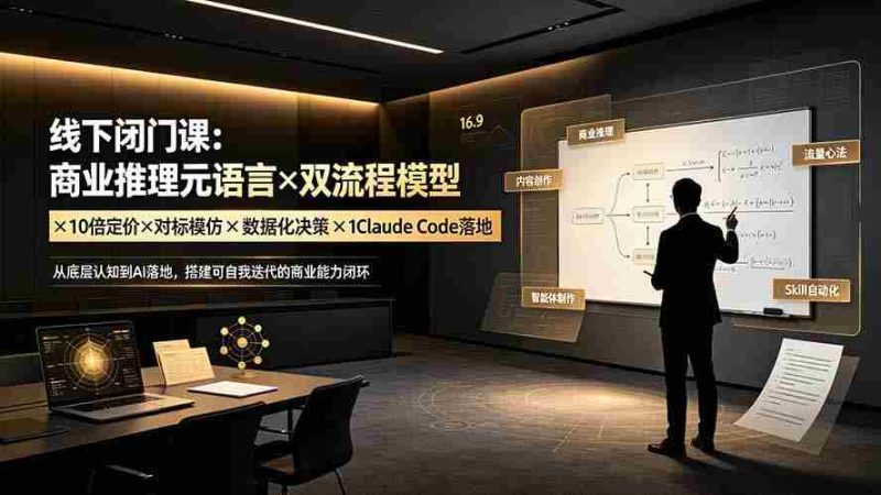 (19381期)线下闭门课:商业推理元语言×双流程模型×10倍定价×对标模仿×数据化决策×Claude Code落地,击穿认知盲区-湘创网