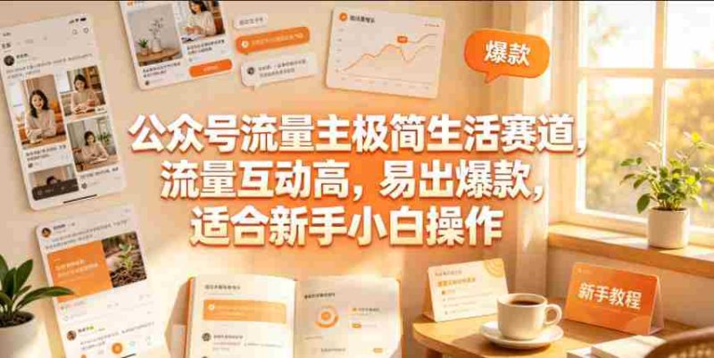 公众号流量主极简生活赛道,流量互动高,易出爆款,适合新手小白操作-湘创网