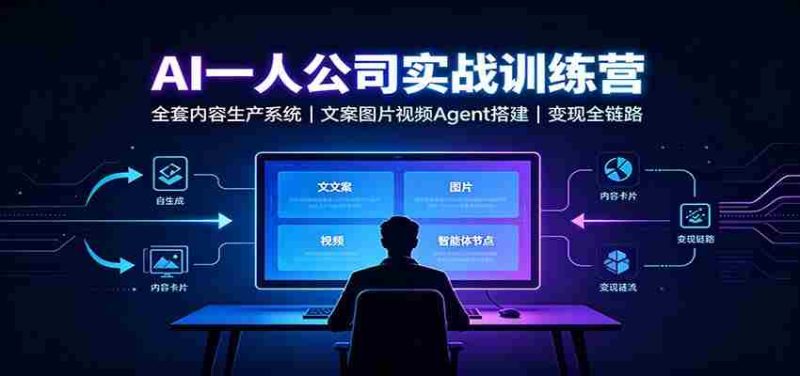 AI创作一人公司实战训练营:全套内容生产系统,文案图片视频Agent搭建变现全链路-湘创网