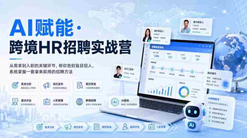 AI赋能·跨境HR招聘实战营,从需求到入职的关键环节,帮你告别盲目招人,系统掌握一套拿来即用的招聘方法-湘创网