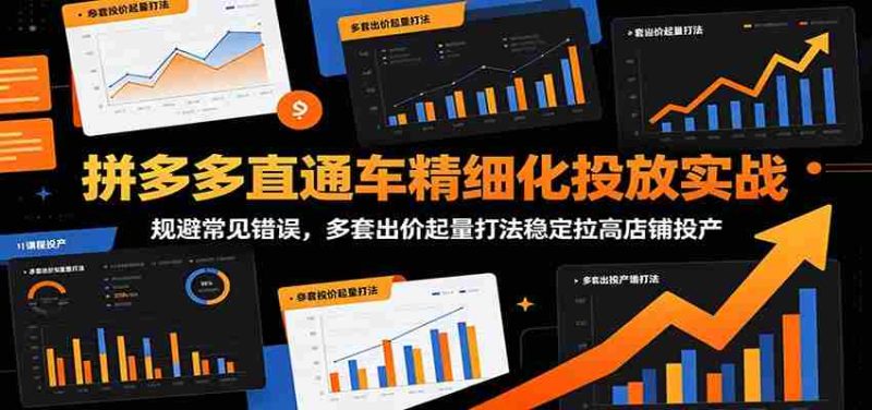 拼多多直通车精细化投放实战:规避常见错误,多套出价起量打法稳定拉高店铺投产-湘创网