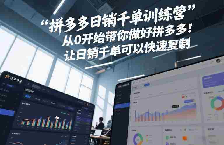 拼多多日销千单训练营,从0开始带你做好拼多多,让日销千单可以快速复制(更新26年7月)