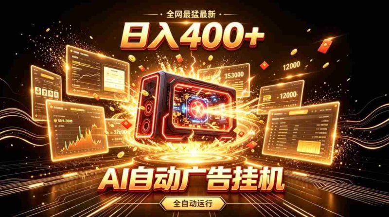 全网最猛最新的AI自动广告挂G,狠收益日入400+,真正做到躺賺式变现【揭秘】-湘创网