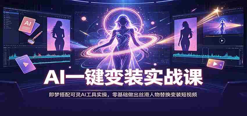AI一键变装实战课：即梦搭配可灵AI工具实操，零基础做出丝滑人物替换变装短视频-湘创网