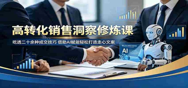 高转化销售洞察修炼课:吃透二十余种成交技巧,借助AI赋能轻松打造走心文案-湘创网