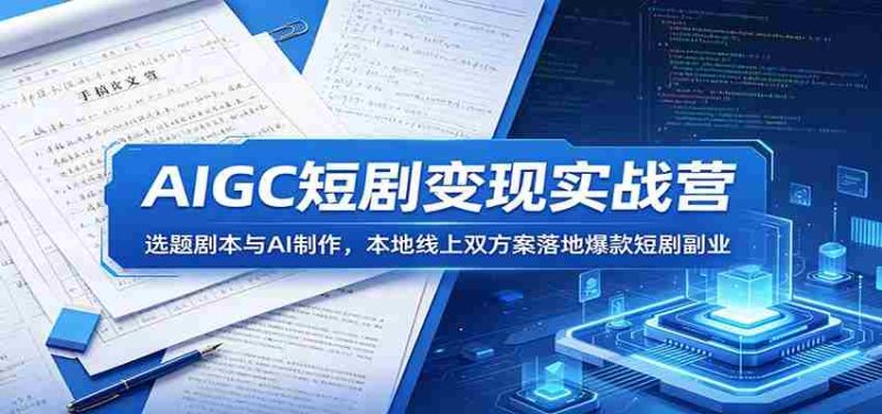 AIGC短剧变现实战营:选题剧本与AI制作,本地线上双方案落地爆款短剧副业-湘创网