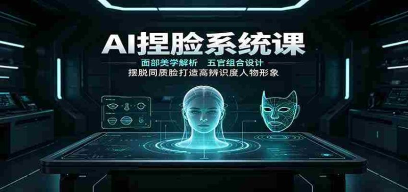 AI捏脸系统课:面部美学解析,五官组合设计,摆脱同质脸打造高辨识度人物形象-湘创网