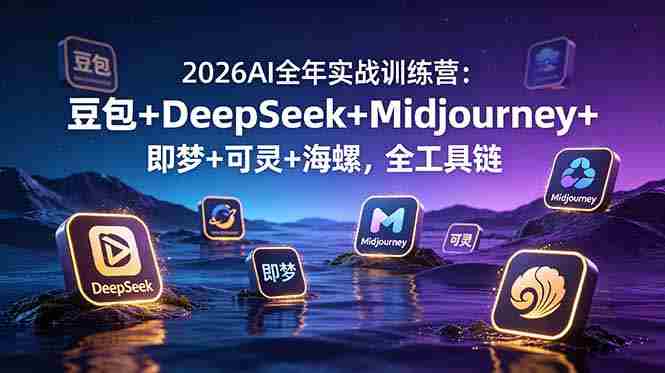 (19038期)2026AI全年实战训练营:豆包+DeepSeek+Midjourney+即梦+可灵+海螺,全工具链-湘创网