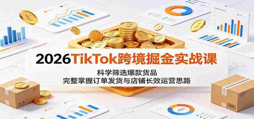 2026TikTok跨境掘金实战课：科学筛选爆款货品，完整掌握订单发货与店铺长效运营思路-湘创网