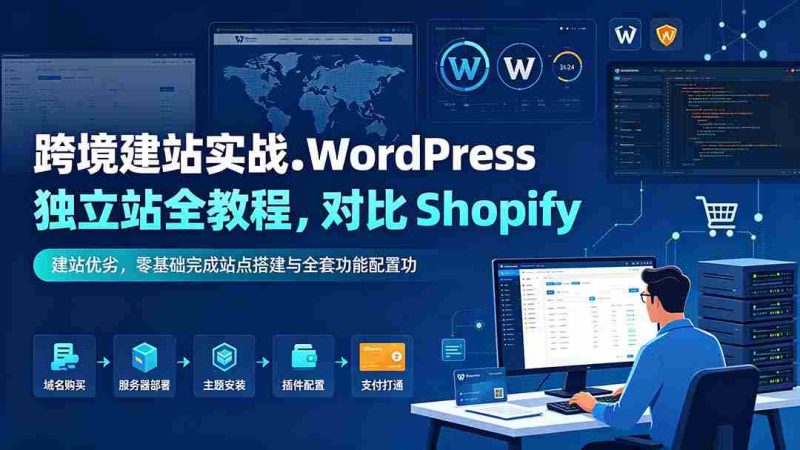 (19546期)跨境建站实战:WordPress 独立站全教程,对比 Shopify 建站优劣,零基础完成站点搭建与全套功能配置-湘创网