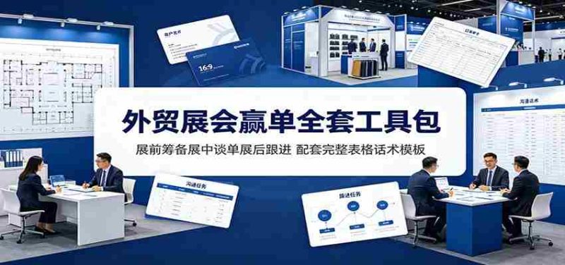 外贸展会赢单全套工具包:展前筹备展中谈单展后跟进,配套完整表格话术模板-湘创网