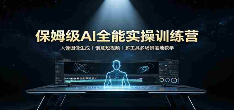保姆级AI全能实操训练营:人像图像生成,创意短视频,多工具多场景落地教学-湘创网