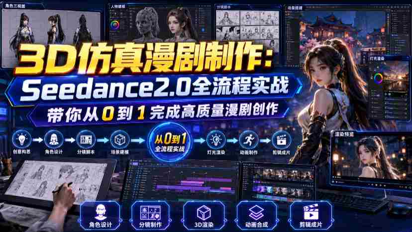 3D仿真漫剧制作:Seedance2.0全流程实战,带你从0到1完成高质量漫剧创作