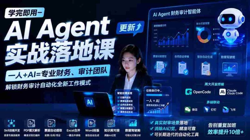 (19702期)学完即用—AI Agent实战落地课-更新:一人+AI=专业财务、审计团队,解锁财务审计自动化全新工作模式-湘创网