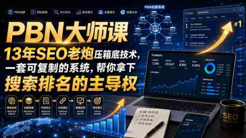 PBN大师课13年SEO老炮压箱底技术,一套可复制的系统,帮你拿下搜索排名的主导权【原创双语字幕】-湘创网