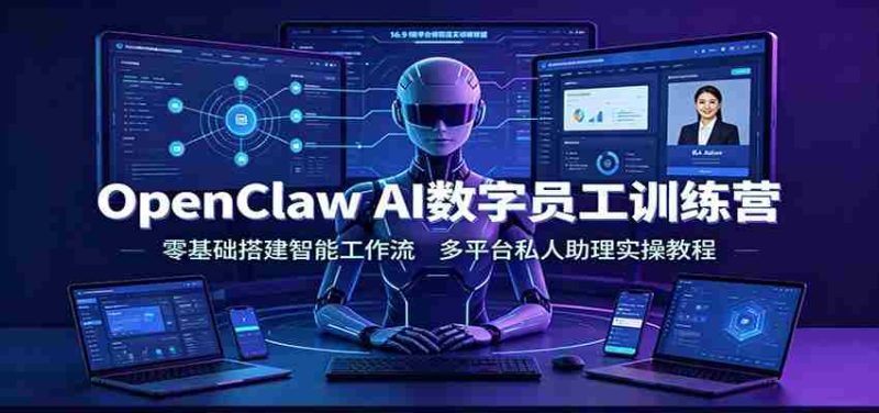OpenClaw AI数字员工训练营:零基础搭建智能工作流,多平台私人助理实操教程-湘创网
