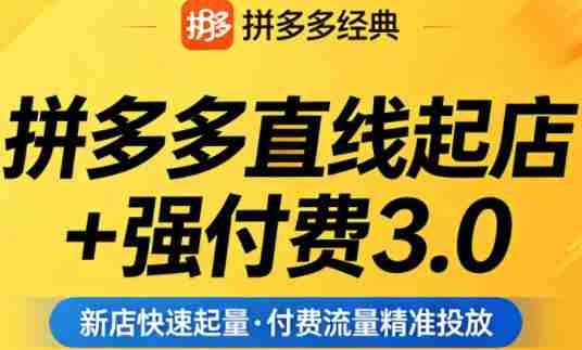 拼多多直线起店+强付费3.0，教你稳定起店、高效控投产、破解流量瓶颈（更新6月）-湘创网