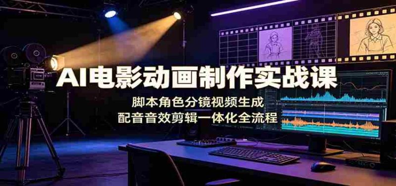 AI电影动画制作实战课:脚本角色分镜视频生成,配音音效剪辑一体化全流程-湘创网