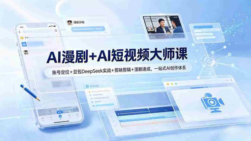 (19147期)AI漫剧+AI短视频大师课:账号定位+豆包DeepSeek实战+剪映剪辑+漫剧速成,一站式AI创作体系-湘创网
