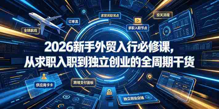 2026新手外贸入行必修课,从求职入职到独立创业的全周期干货-湘创网