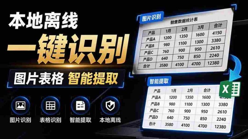 (19609期)体积仅70MB,图片一键智能提取表格工具来了!完全免费且离线使用,FastOCR智能表格识别软件V1.0-湘创网