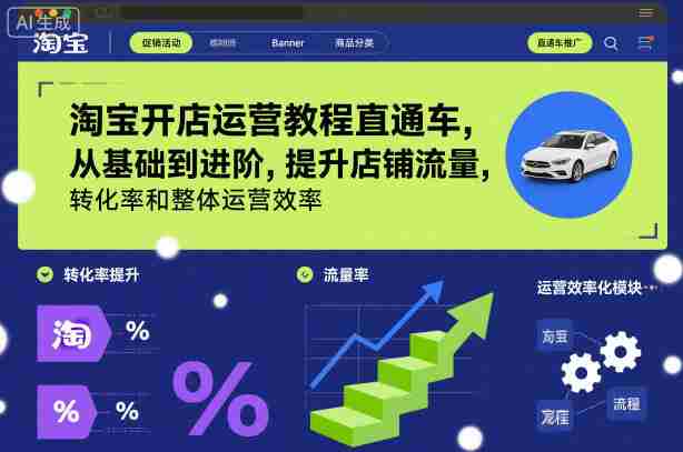淘宝开店运营教程直通车,从基础到进阶,提升店铺流量,转化率和整体运营效率(更新26年07月11日)
