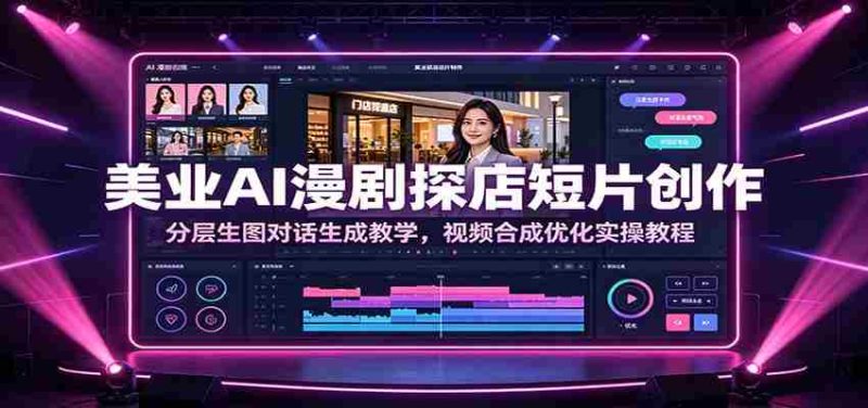 美业AI漫剧探店短片创作:分层生图对话生成教学,视频合成优化实操教程-湘创网