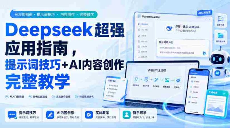 Deepseek超强应用指南,提示词技巧+AI内容创作完整教学-湘创网