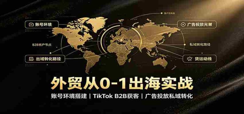 外贸从0-1出海实战：账号环境搭建，TikTok B2B获客，广告投放私域转化-湘创网