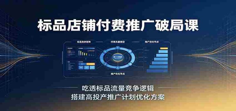 标品店铺付费推广破局课：吃透标品流量竞争逻辑，搭建高投产推广计划优化方案-湘创网