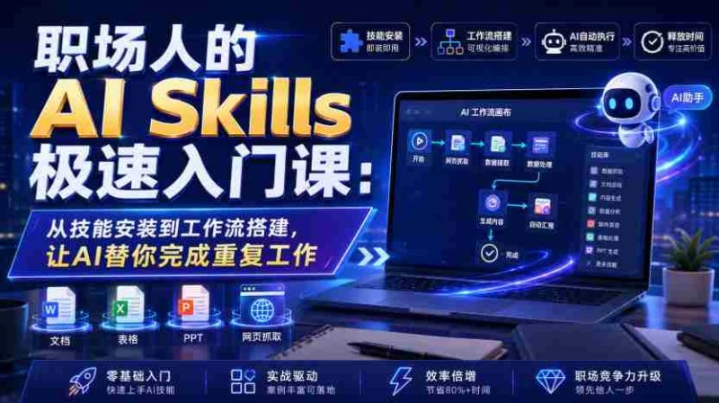 职场人的AI Skills极速入门课:从技能安装到工作流搭建,让AI替你完成重复工作-湘创网