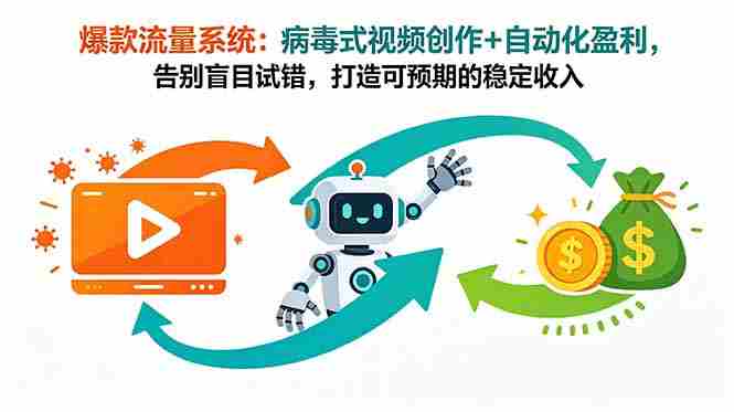 （18882期）爆款流量系统：病毒式视频创作+自动化盈利，告别盲目试错，打造可预期的稳定收入-湘创网