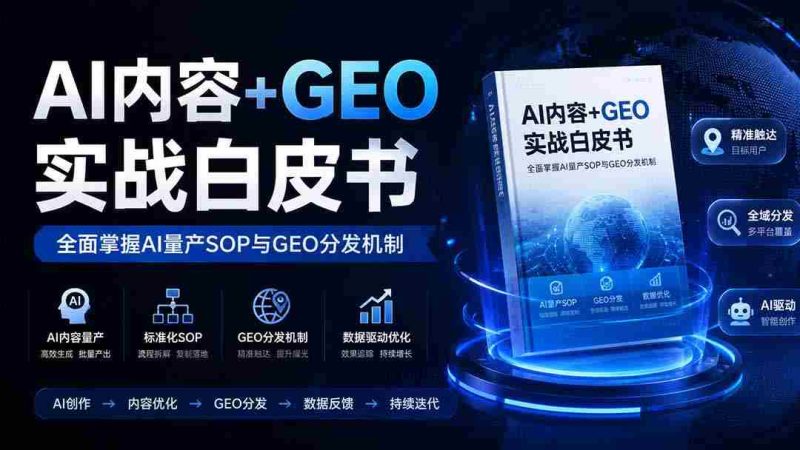 （19729期）AI内容+GEO实战白皮书。全面掌握AI量产SOP与GEO分发机制-湘创网