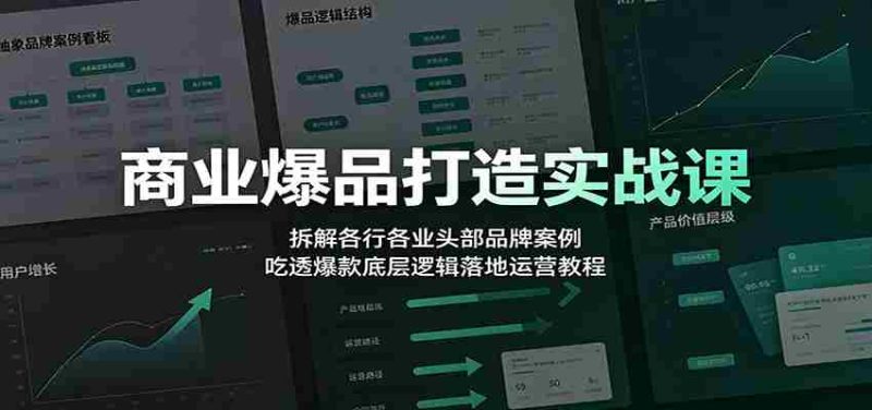 商业爆品打造实战课:拆解各行各业头部品牌案例,吃透爆款底层逻辑落地运营教程-湘创网