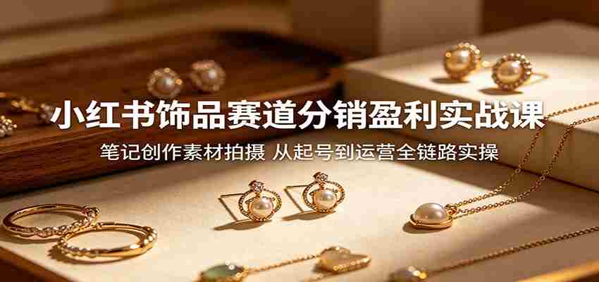 小红书饰品赛道分销盈利实战课：笔记创作素材拍摄，从起号到运营全链路实操-湘创网