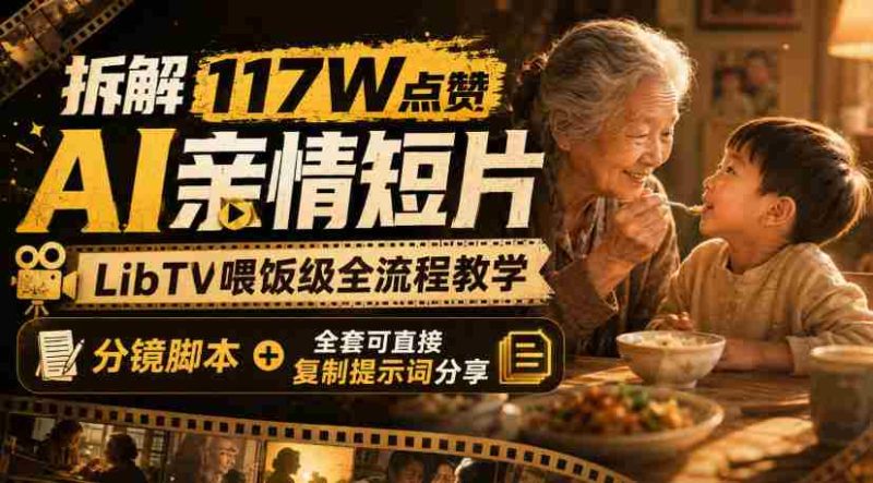 拆解117W点赞AI亲情短片,LibTV喂饭级全流程教学,分镜脚本+全套可直接复制提示词分享-湘创网