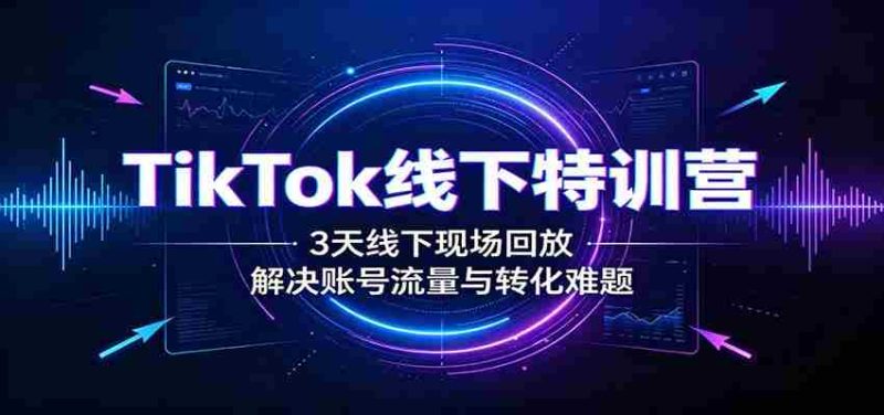 TikTok线下特训营:3天线下现场回放,解决账号流量与转化难题-湘创网