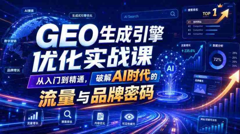 GEO生成引擎优化实战课,从入门到精通,破解AI时代的流量与品牌密码-湘创网