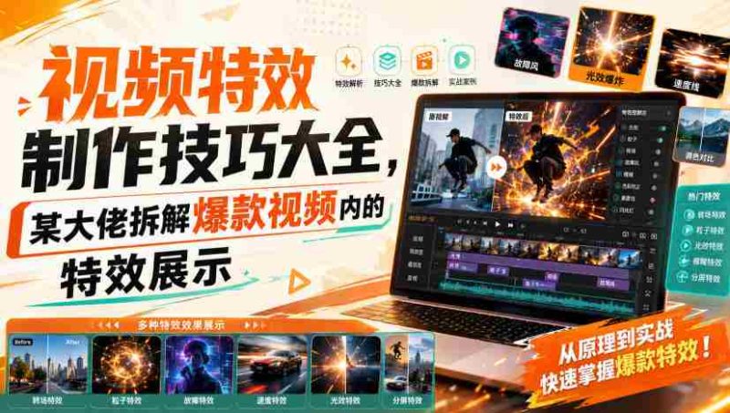 视频特效制作技巧大全,某大佬拆解爆款视频内的特效展示-湘创网
