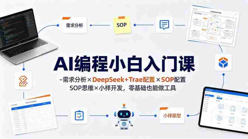 (19539期)AI编程小白入门课-需求分析×DeepSeek+Trae配置×SOP思维×小样开发,零基础也能做工具-湘创网